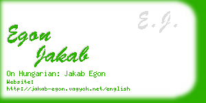 egon jakab business card